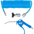 Druckluft-Ausblaspistole | mit Druckluft-Spiralschlauch und T-Verbinder