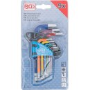 Winkelschlüssel-Satz | Multicolour | kurz | Innensechskant, Innensechskant mit Kugelkopf 1,5 - 10 mm | 9-tlg.