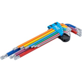 Winkelschlüssel-Satz | Multicolour | extra lang | T-Profil (für Torx) T10 - T50 | 9-tlg.