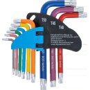 Winkelschlüssel-Satz | Multicolour | kurz | T-Profil (für Torx) mit Bohrung T10 - T50 | 9-tlg.