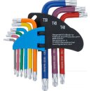 Winkelschlüssel-Satz | Multicolour | kurz | T-Profil (für Torx) mit Bohrung und Kugelkopf T10 - T50 | 9-tlg.