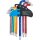 Winkelschlüssel-Satz | Multicolour | T-Profil (für Torx) mit Bohrung und Kugelkopf T10 - T50 | 9-tlg.