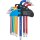 Winkelschlüssel-Satz | Multicolour | T-Profil (für Torx) mit Bohrung und Kugelkopf T10 - T50 | 9-tlg.