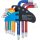 Winkelschlüssel-Satz | Multicolour | kurz | T-Profil (für Torx) mit Kugelkopf T10 - T50 | 9-tlg.