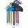 Winkelschlüssel-Satz | Multicolour | T-Profil (für Torx) mit Kugelkopf T10 - T50 | 9-tlg.