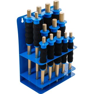 Splintentreiber-/ Körner-/ Flachmeißel-Satz | mit Handschutz | 13-tlg.