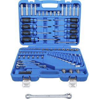 Werkzeugsortiment | 6,3 mm (1/4") + 12,5 mm (1/2") | E-Profil / T-Profil (für Torx) | 84-tlg.