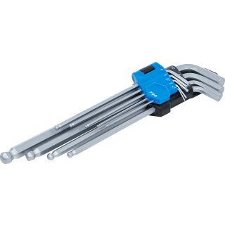 Winkelschlüssel-Satz | extra lang | Innensechskant / Innensechskant mit Kugelkopf 1,5 - 10 mm | 9-tlg.