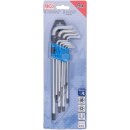 Winkelschlüssel-Satz | extra lang | T-Profil (für Torx) mit Bohrung T10 - T50 | 9-tlg.