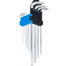 Winkelschlüssel-Satz | Zollgrößen | Innensechskant / Innensechskant mit Kugelkopf 1/16" - 3/8" | 9-tlg.