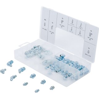 Schmiernippel-Sortiment | metrisch/Zollgrößen | 70-tlg.