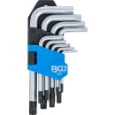 Winkelschlüssel-Satz | kurz | T-Profil (für Torx) mit Bohrung T10 - T50 | 9-tlg.