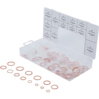 Dichtring-Sortiment | Kupfer | metrisch | für Öl-Ablassschrauben | 75-tlg.