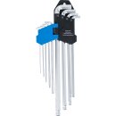 Winkelschlüssel-Satz | extra lang + extra kurz | Innensechskant / Innensechskant mit Kugelkopf 1,5 - 10 mm | 9-tlg.