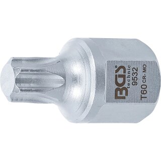 Keilrippenriemen-Bit-Einsatz | Antrieb Innenvierkant 12,5 mm (1/2"), Außensechskant SW 22 mm | T-Profil (für Torx) T60