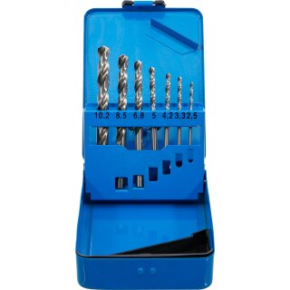 HSS-Spiralbohrer-Satz | Kernlochmaße | 2,5 - 10,2 mm | 7-tlg.