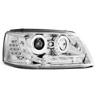 VW T5 LED Scheinwerfer "Daylight Chrome" 04/2003-08/2009 Set links + rechts