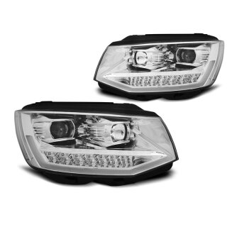VW T6 LED Scheinwerfer "Tube Chrome" mit Tagfahrlicht 2015-2019 Set links + rechts