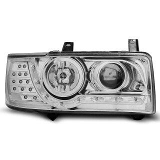 VW T4 LED Scheinwerfer "Daylight Chrome" 1990-03/2003 Set links + rechts