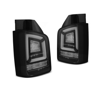 VW T5 LED Rückleuchten "BLACK " mit dyn. Blinker 2003-2009 mit Flügeltüren Set links + rechts