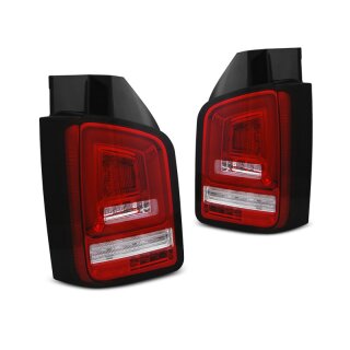 VW T5 LED Rückleuchten "RED WHITE " mit dyn. Blinker 2010-2015 mit Flügeltüren Set links + rechts