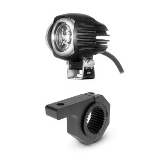 Motorradlampe Purelux SMAL15 – 6 cm / 15 W, Leuchte + Rohrklemme (42–51 mm)