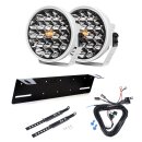 Zusatzscheinwerfer Pureux 770 DRL Weiß – Rund / 18 cm / 130 W / Ref. 25, 2 Stück – Komplettset