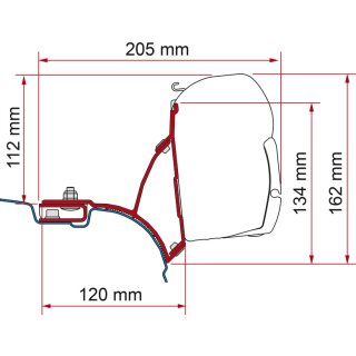 Fiamma Adapter F45 für VW T5/T6 Transporter Multivan - Silber