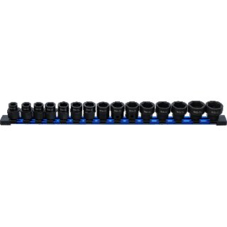 Kraft-Steckschlüssel-Einsatz-Satz Sechskant, extra flach | Antrieb Innenvierkant 12,5 mm (1/2") | SW 10 -24 mm | 15-tlg.