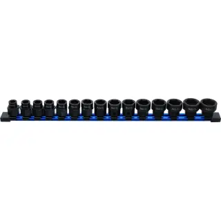 Kraft-Steckschlüssel-Einsatz-Satz Sechskant, extra flach | Antrieb Innenvierkant 12,5 mm (1/2") | SW 10 -24 mm | 15-tlg.