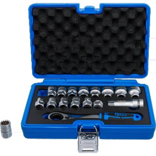 Durchsteck-Steckschlüssel-Satz | Gear Lock | SW 10 - 24 mm | 17-tlg.