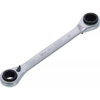 Doppel-Ratschen-Ringschlüssel | umschaltbar | 4-in-1 | 16 x 17 - 18 x 19 mm