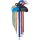 Winkelschlüssel-Satz | Multicolour | extra lang | Innensechskant, Innensechskant mit Kugelkopf 1,5 - 10 mm | 9-tlg.