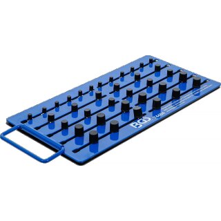 Magnet-Stecktafel | mit Außenvierkant | für 36 Steckschlüssel-Einsätze | Antrieb 6,3 mm (1/4"), 10 mm (3/8"), 12,5 mm (1/2")
