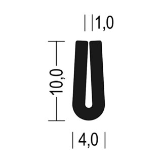 Kantenschutz Vollgummi 4x10mm