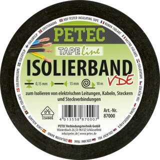 PETEC Isolierband 10m x 15mm x 0,15mm