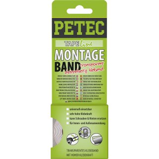 PETEC Montageband transparent 2m x 19mmx 0,2mm SB-Karte