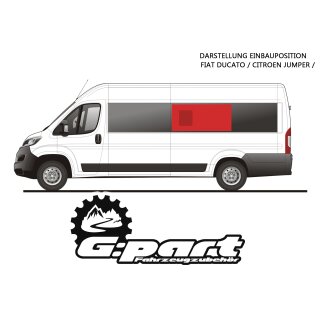 Fiat Ducato / Citroen Jumper / Peugeot Boxer Schiebefenster ab Bj.07, Fahrerseite Mitte, getönt