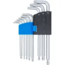 Winkelschlüssel-Satz | T-Profil (für Torx) mit Kugelkopf | T10 - T50 | 9-tlg.