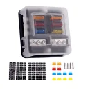 Offgridtec 6 compartment fuse holder for car flat fuse with led indicator