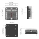 Offgridtec 6 compartment fuse holder for car flat fuse with led indicator