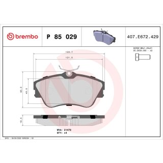 brembo Bremsbelagsatz, Scheibenbremse