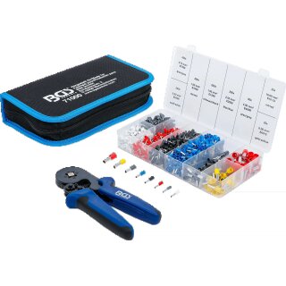 Crimping Pliers for Cable End Sleeves 0.25 - 10 mm² | with Cable Terminal Assortment 0.5 - 10 mm²