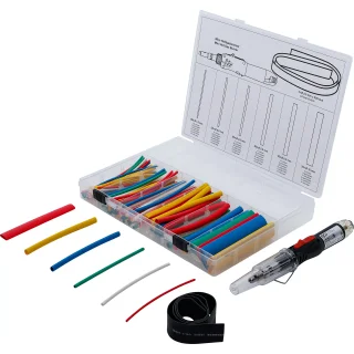 Mini Hot Gas Burner with Shrink Tube Assortment | coloured | with piezo ignition | 162 pcs.