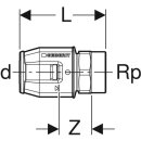 Thread-Connector PushFit 16mm x 1/2"