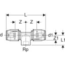 T-piece PushFit with internal thread 16 x 1/2" x 16mm