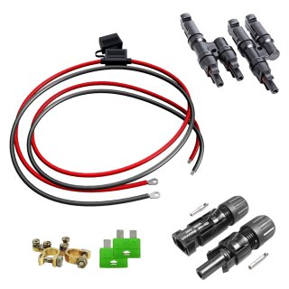 Solar-Connection Kit 3 - Batteriekabel Solarkabel MC4-Stecker Y-Abzweigbuchsen