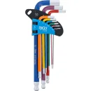 Winkelschlüssel-Satz | Multicolour | Innensechskant, Innensechskant mit Kugelkopf 1,5 - 10 mm | 9-tlg.