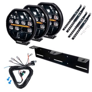 Zusatzleuchte Pureux 7200 – Rund / 18 cm / 108 W / Ref. 25, 3 Stück – Komplettset
