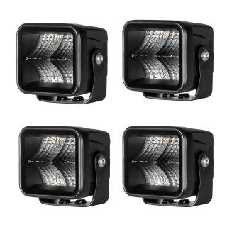 Arbeitsleuchte Purelux Terrain Black Square Flood – 7 cm / 20 W / breit, 4 Stück